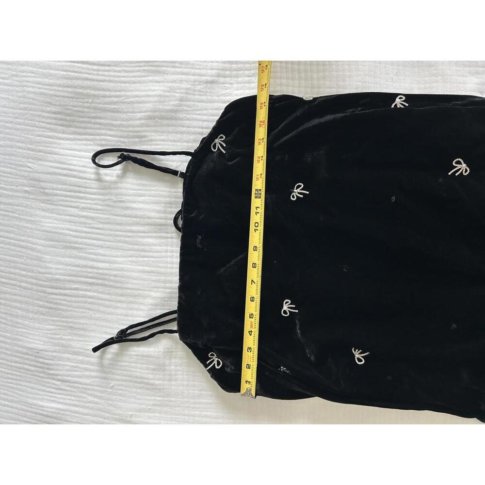 Maeve - Chic Black Velvet Ruffle Dress with Embellishments, size XL - Picture 11 of 11